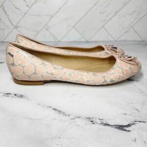 Longchamp Calf Hair Leather Animal Print Ballet Sandal EU 37 Pink Silver